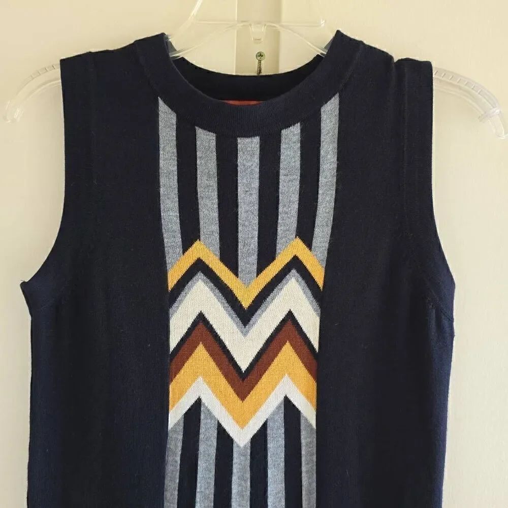 MISSONI for Target Women's Zig Zag Stripes Sleeveless Crewneck Dress NWOT, XS